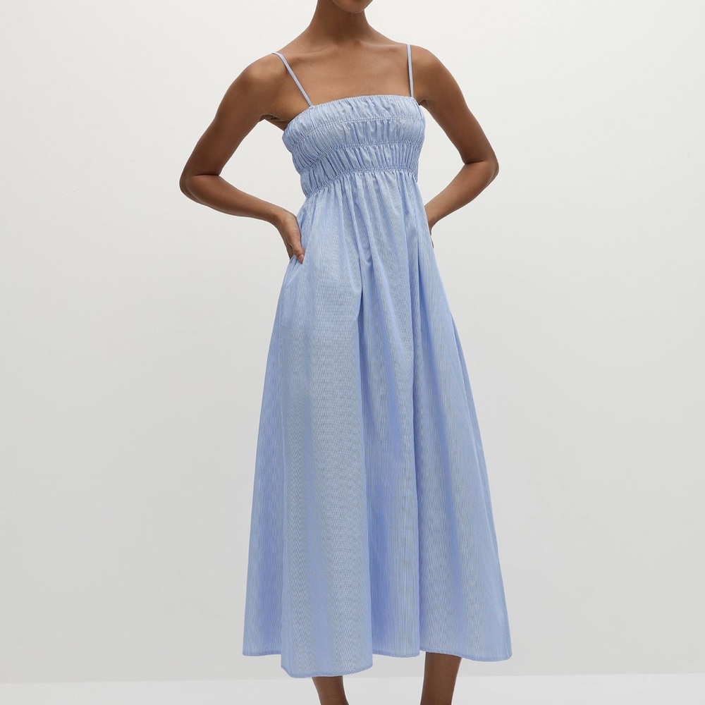Faithfull the Brand Nica Midi Dress size small blue - Picture 4 of 5